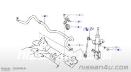 Stabilisatorstangrubber achteras Nissan Qashqai J10/J11 54613-JD17A