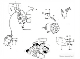 Motorsteun links A12 Datsun Sunny B110 11222-H1001 Gebruikt.