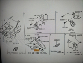 Montageclip kabelboom oliedruksensor Nissan 24210-4T10A F23/ Y61 Origineel.