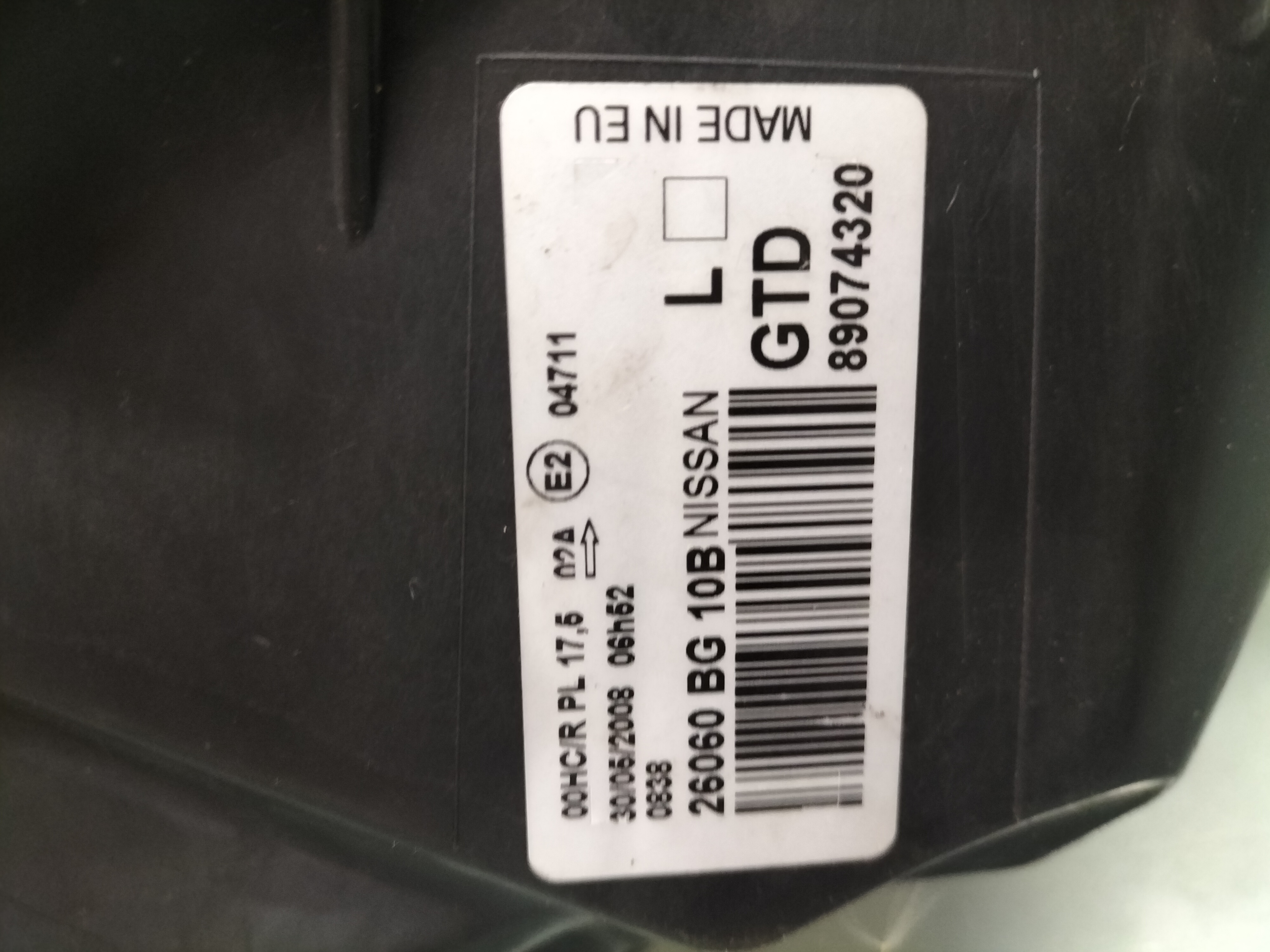 Koplamp Links Nissan Micra K12 26060-BG10B Gebruikt. Gerepareerd.