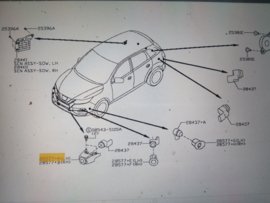 Cover parking sensor front left-hand Nissan Qashqai J11 28533-4EA0B