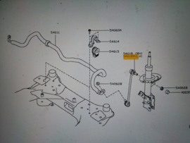 Reactiestang stabilisator vooras links Nissan 54668-1AA0A J10/ J32/ T31/ Z51