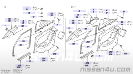 Cover-pillar end, front left-hand Nissan 100NX B13 76965-63Y03