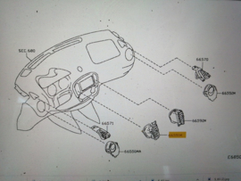 Kachelventilatierooster middenpaneel links Nissan Juke F15 68751-1KE0A