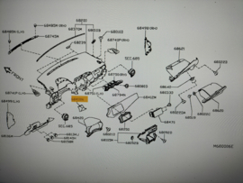 Finisher instrument Nissan Micta K14 68410-5FA0A Used part.