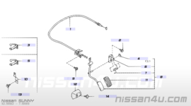 Aanslagblok gaspedaal Nissan 18158-64Y00 B13/ N14/ N15/ Y10 Gebruikt