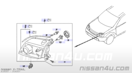 Koplamp rechts Nissan X-Trail T30 26025-8H900 gepolijst