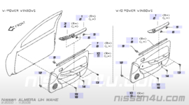 Seal front door inside, left-hand Nissan Almera N16 80835-BN165