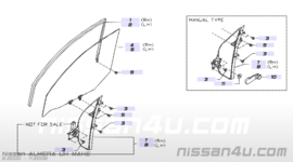 Raamgeleiderubber linksvoor Nissan Almera N16 80331-BM700