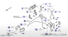 Deurslotstanghouder links Nissan 80533-90J10 K11 / P10 / P11 / R20 /  WP11