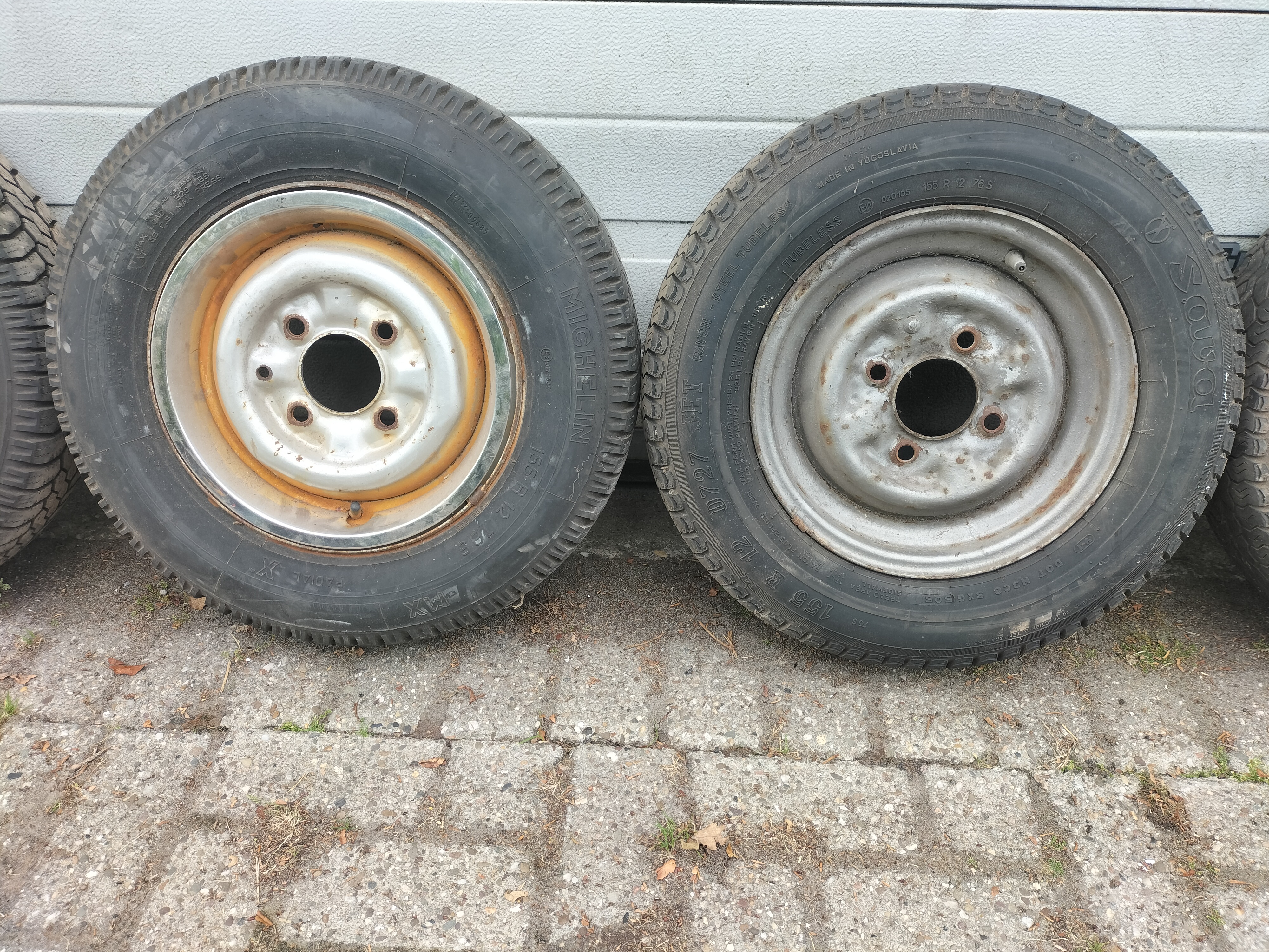 Set steel wheels 155/80R12 77T Datsun Cherry E10 40300-M3700 Used part.