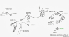 Deurslotvanger Nissan Primera P12 80570-AV610 Gebruikt.