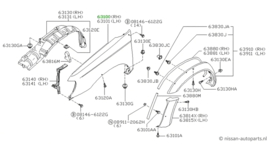 Fender-front right-hand Nissan King Cab D22 63112-3S200 New.