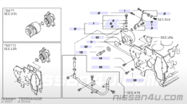 Olieleiding vacuümpomp Nissan Terrano2 R20 14665-7F402