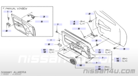 Deurpaneel rechtsvoor Nissan Almera N15 80900-3N***