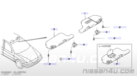 Zonneklep Nissan Almera N15 bijrijderskant 96400-1N200