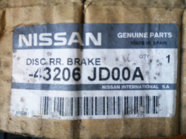 Remschijf achteras 292mm Nissan 43206-JD00A C13/ F15/ J10 Origineel.
