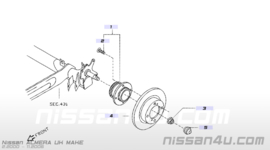 Naafmoer achteras Nissan 43262-4M400 A32/ CA33/ K11/ N16/ P11/ P12/ V10/ WP11 Gebruikt.