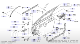 Frame voorportier links Nissan Primera P11/ WP11 80145-3J135 Gebruikt.