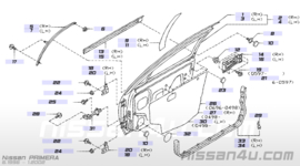 Deurrubber rechtsvoor Nissan Primera P11/ WP11 80830-2F000