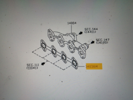 Uitlaatspruitstukpakking K9K Nissan 14036-00Q0M K12 Origineel