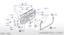 Isolatie bijrijdersportier Nissan 100NX B13 80860-69Y00 Gebruikt.