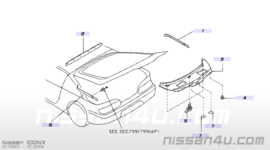 Afdekkap achterklep rechts Nissan 100NXB13 90902-61Y01