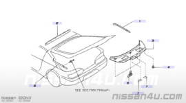 Afdekkap achterklep Nissan 100NX B13 90901-61Y01