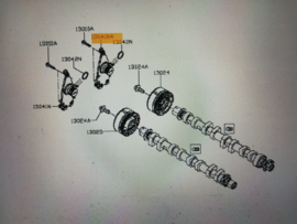 Afdekkap nokkenastandwiel HRA2DDT Nissan 13041-00Q0A C13/ F15/ J11 (13041-2395R) Origineel.