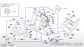 Achterbankrugleuning links Nissan Sunny N14 88650-64C15