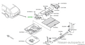 Opbergvak gereedschap links Nissan Primera P12 Wagon - uitvoering 84979-AV700 Gebruikt.