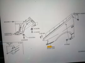 Fender-front right-hand Nissan Primera P11 63100-2J030 New.