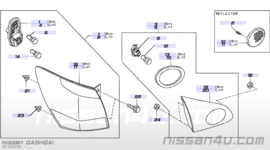 Lamphouder achterlicht rechts buitenste Nissan Qashqai J10 26551-JD00A