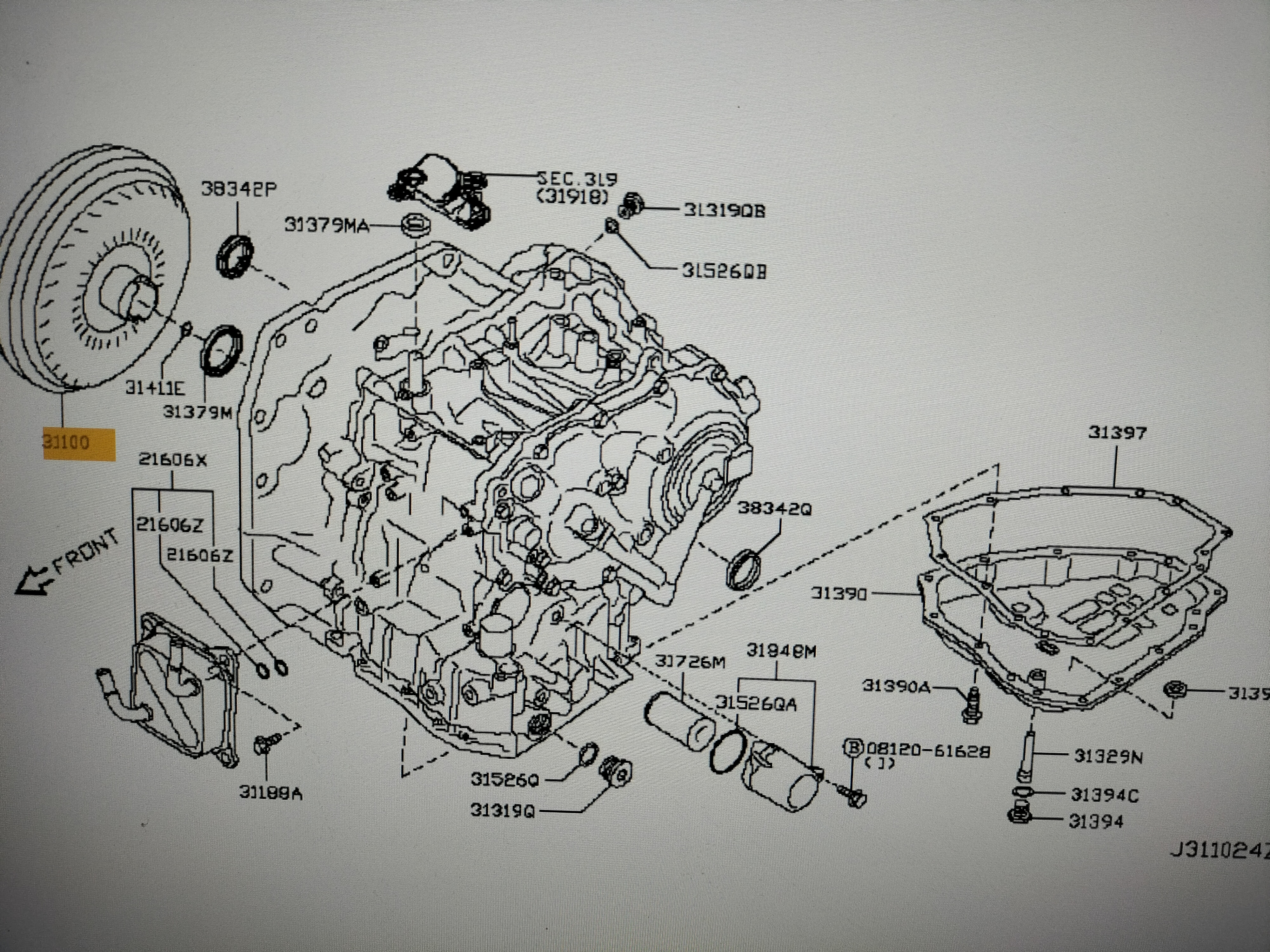 Koppelomvormer Nissan 31100-3JX4A F15/ J10/ JJ10 Gebruikt.