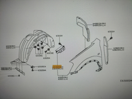 Stay front-fender right-hand Nissan 63182-4ea1a Original