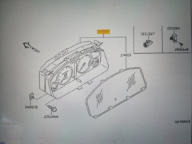 Kilometerteller/cockpit Nissan Primera P11/ WP11 24810-9F903 Gebruikt.