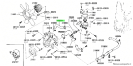 Koelwaterslang LD20 Nissan Vanette CG22 14055-G5500 Gebruikt.