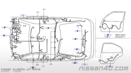 Kabelboom voorportier links Nissan Almera N16 24124-BM617