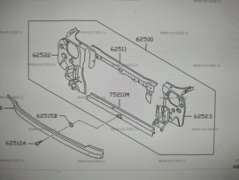 Radiatorsteun boven Nissan Micra K10 62510-04B10 Origineel.