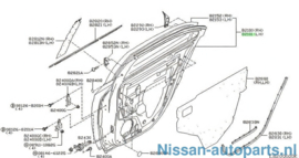 Door-rear, left-hand Nissan Primera P12 82101-BA130 (KY5) Used part.
