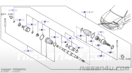 Homokineet SR20DE Nissan Primera P11 39211-2F225 Nieuw.