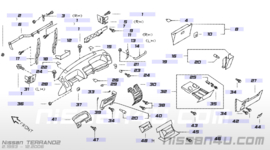 Afdekkap rechts dashboard Nissan Terrano2 R20 68498-0F000