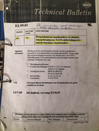 Folder ''bulletin'' with several: Technical bulletin, Reparatieprocedures, Service interval reset,  Service flash, Campaign bulletin (20250403) Used part.