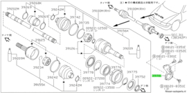 Bracket-bearing support, front drive shaft SR20DE Nissan 39780-64J00 B13/ N14/ P10/ P11/ V10/ W10/ WP11 Original.