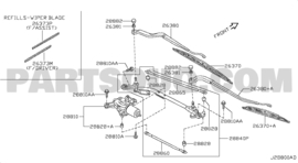 Ruitenwisserstang Nissan N16G 28841-4M40A