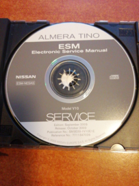 Electronic Service manual '' Model V10 series '' Nissan Almera Tino V10 SM3E00-1V10E1E Gebruikt.