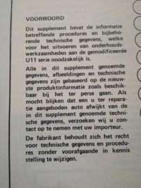 Werkplaatshandboek '' Model WU11 katalysator-uitvoering '' Nissan Bluebird WU11 SM8D-WU11G0 Gebruikt.