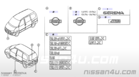 Motorkapembleem Nissan 62890-0C000 C23/ Y10