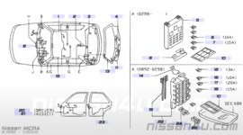 Kabelboom interieurverlichting Nissan Micra K11 24060-5F602