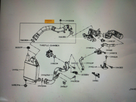 Turboslang HRA2DDT Nissan C13/ F15 Onderdeel van 14460-00Q1E (144609921R) Gebruikt. (Versie 1)